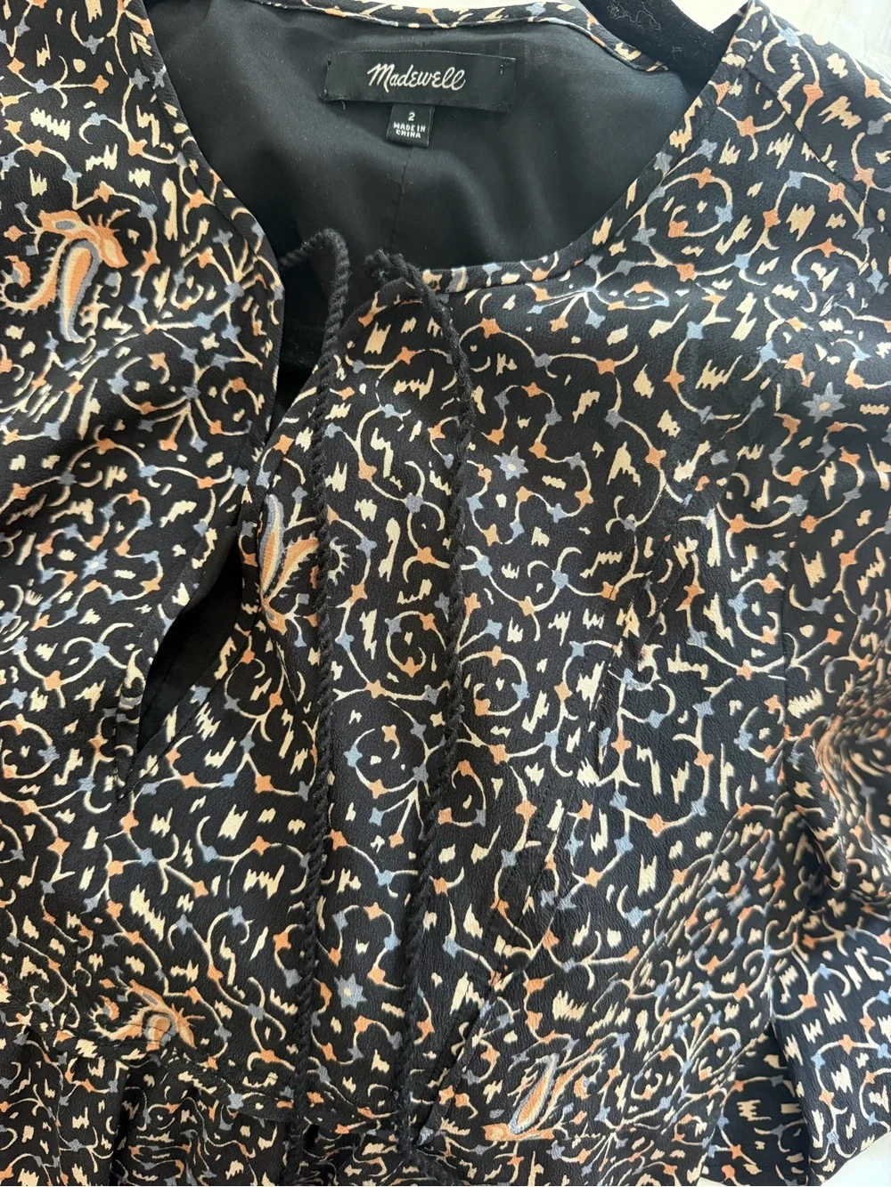 Madewell Silk Fiesta Paisley Ruffle Mini Dress – Size 2 – EUC